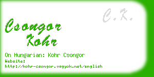 csongor kohr business card